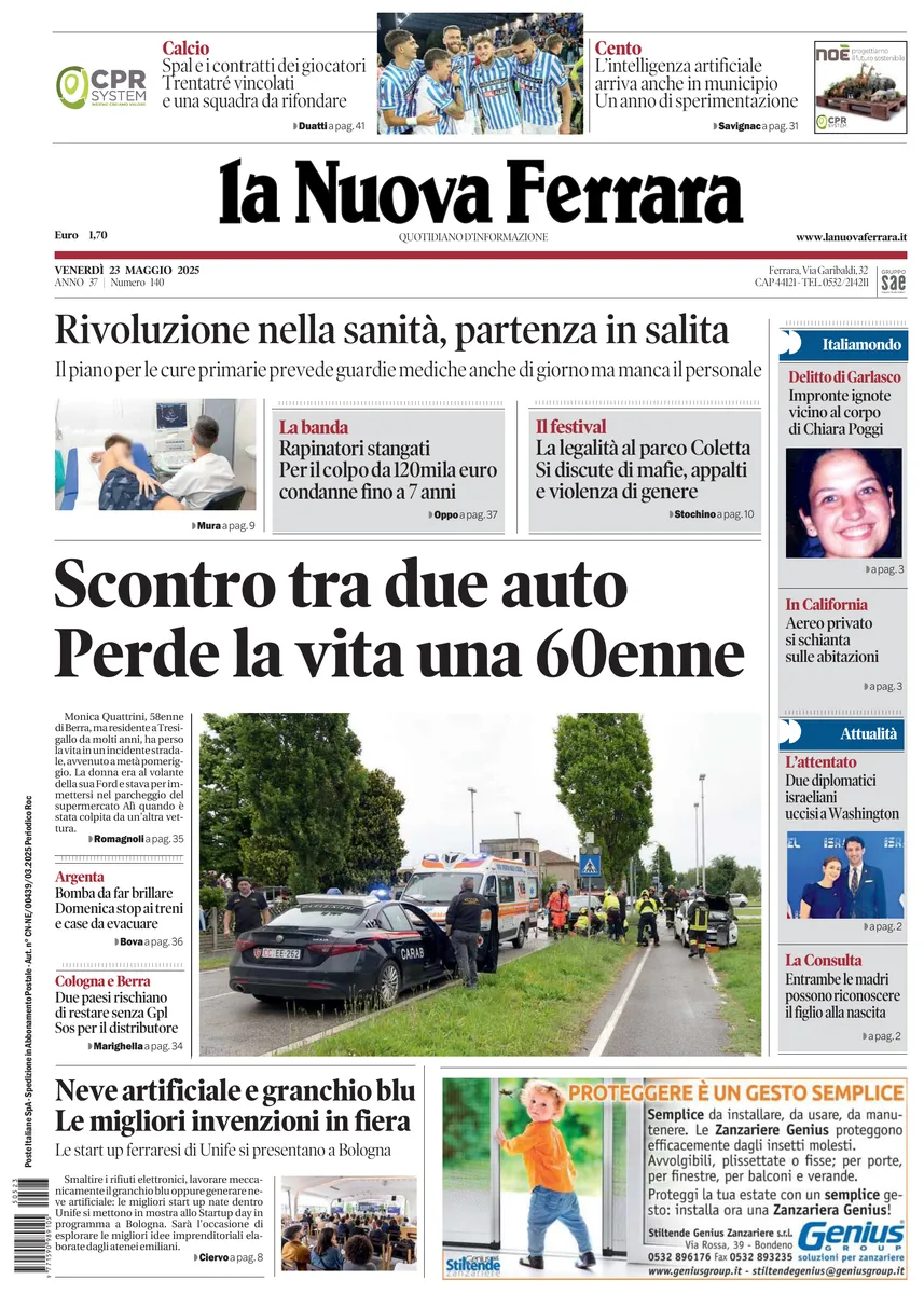 Prima-pagina-nuova ferrara-oggi-edizione-del-2025-05-23